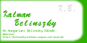 kalman belinszky business card
