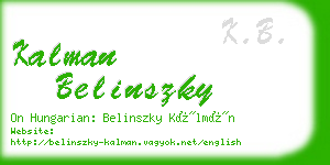 kalman belinszky business card